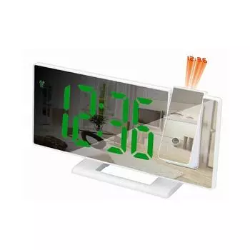 Светодиодный проекционный будильник, цифровые часы с зарядным устройством, 18 см, большое зеркало, светодиодный дисплей, будильник, автоматический диммер, домашний декор