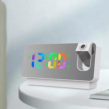 Светодиодный проекционный будильник, цифровые настольные часы, дисплей температуры, легко читаемые, тихие часы