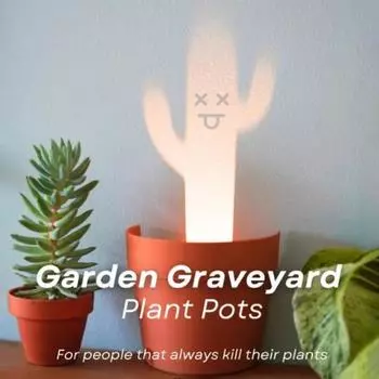 Светодиодный проектор для цветочного горшка, реалистичный силуэт, садовое кладбище, кашпо с причудливой проекцией чёрный