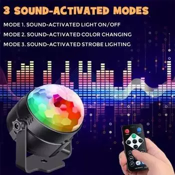 Светодиодный проектор, RGB-лампа звукоснимателя, 7 режимов освещения, USB-плагин, сценическое освещение, лазерное шоу, лампа для вечеринки, караоке, автомобиля, бара, клуба
