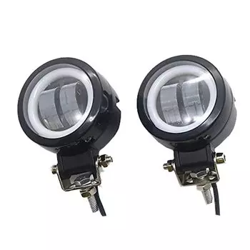 Светодиодный противотуманный фонарь ONGMEIL для мотоцикла с ангельскими глазками для Harley Honda Suzuki Kawasaki Custom White Lights с синим цветом (Два круга)