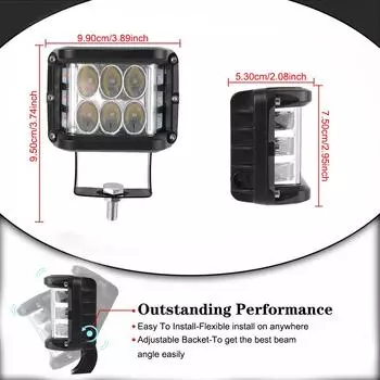 Светодиодный прожектор 45 Вт, автомобильные аксессуары для автомобиля, грузовика, лодки, внедорожника, квадроцикла, комбинированный светодиодный фонарь 1 шт., универсальный светодиодный рабочий свет
