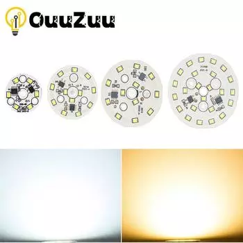 Светодиодный прожектор для лампы накаливания 3 Вт 5 Вт 7 Вт 9 Вт 12 Вт SMD 2835 круглые световые бусины переменного тока 220 В чип освещения 220V 3W белый