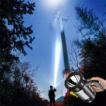 Светодиодный прожектор, перезаряжаемый, с удобной ручкой, из АБС-пластика, ультра-яркий, универсальный, для альпинизма, охоты, рыбалки, фонарик для улицы