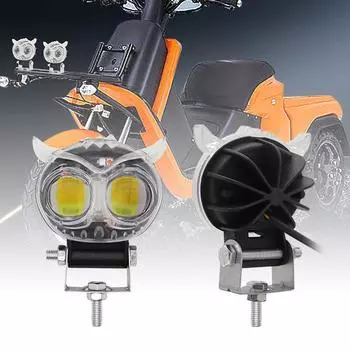 Светодиодный прожектор с линзами, белый, желтый, красный, синий свет, вспомогательная противотуманная фара с совой, двойные линзы, прожекторы для мотоцикла, квадроцикла, багги, автомобиля