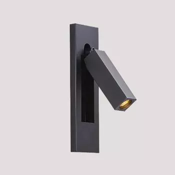 Светодиодный прямоугольный светильник для чтения с регулируемым углом наклона, встроенный в прикроватную лампу 3W&Warm light чёрный