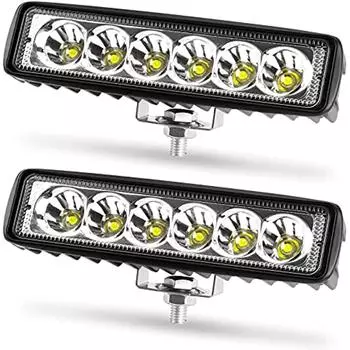 Светодиодный рабочий фонарь 18 Вт Светодиодный дополнительный фонарь 12 В 24 В Автомобильная фара IP67 Водонепроницаемый 6000 K Светодиодный прожектор Автомобиль для внедорожника Грузовик-тягач Offroad T 17x13x6cm