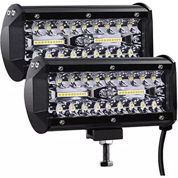 Светодиодный рабочий фонарь 7 дюймов 240 Вт Cree Led Дополнительная фара 12 В 27 000 лм Автомобильный прожектор для бездорожья Водонепроницаемый рабочий фонарь IP67 (Пакет из 2) 36x10x7cm