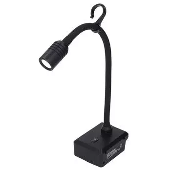 Светодиодный рабочий фонарь, беспроводной, на гибкой шее, 3 режима, два USB-порта с крючком для аккумулятора 20 В