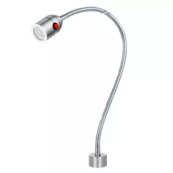 Светодиодный рабочий светильник с гусиной шеей 5 Вт 24 В, длина трубки 500 мм, магнитная основа, лампа для ремонта верстака