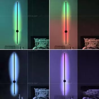 Светодиодный RGB современный настенный светильник, красочное внутреннее настенное освещение для спальни, кабинета, столовой, бара, простые светильники с индивидуальной атмосферой Warm white No RC