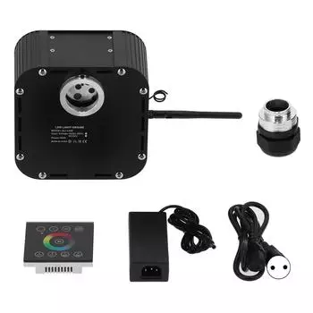 Светодиодный RGBW комплект оптоволоконного освещения 50 Вт с сенсорным контроллером, управление по Bluetooth/приложению, для внутренней отделки, Великобритания