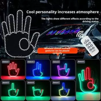 Светодиодный ручной сигнальный фонарь Car Road Mate с дистанционным управлением, простой в установке, забавный автомобильный светодиодный предупреждающий фонарь для окна автомобиля