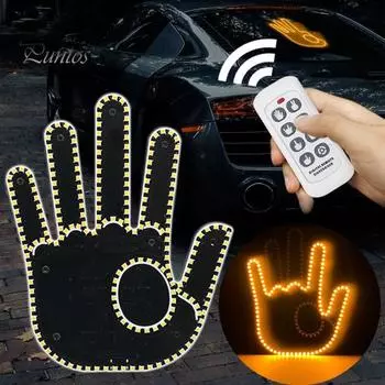 Светодиодный ручной сигнальный фонарь Car Road Mate с дистанционным управлением, простой в установке, забавный автомобильный светодиодный предупреждающий фонарь для окна автомобиля