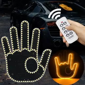 Светодиодный ручной сигнальный фонарь Yousheng Car Road Mate с дистанционным управлением, простой в установке, забавный автомобильный светодиодный предупреждающий фонарь для окна автомобиля