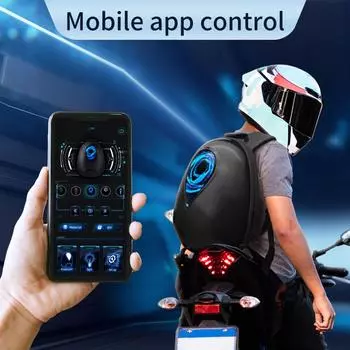 Светодиодный рюкзак для верховой езды, мотоциклетный шлем, жесткий корпус, водонепроницаемый «сделай сам», для мужчин, женщин, водонепроницаемый чёрный