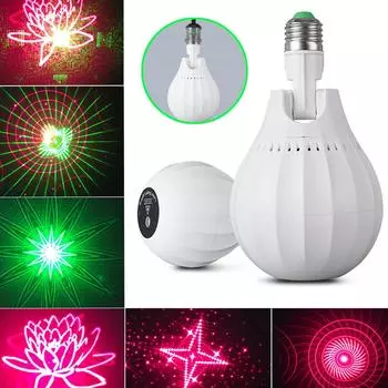 Светодиодный сценический светильник E27 с цоколем RGB, автоматически вращающийся проектор, сценический светильник для дискотеки, DJ-освещение для праздничной вечеринки, бара KTV AC85-265V