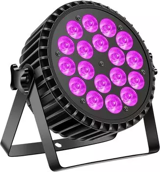 Светодиодный сценический светильник ZonQoonz RGB UV DJ Party Light, суперяркий сценический светильник с управлением DMX512 и звуковой активацией, а также вечеринка на открытом воздухе 18*10 Вт (Красный,