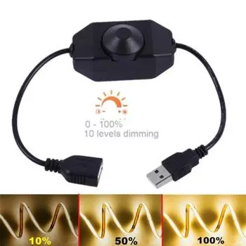 Светодиодный сенсорный диммерный переключатель DC 5V USB удлинитель с кабелем ВКЛ ВЫКЛ контроллер белый/черный для светодиодных лент