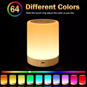 Светодиодный сенсорный ночник USB перезаряжаемый RGB настольная лампа для спальни портативный регулируемый светильник для декора атмосферы синий