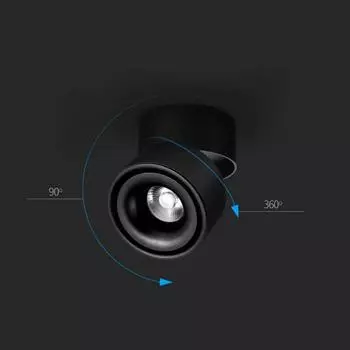 Светодиодный складной точечный светильник для поверхностного монтажа, алюминиевые светильники для бара, выставочного зала, потолочного светильника, торгового центра, магазина одежды 10W&6000K чёрный