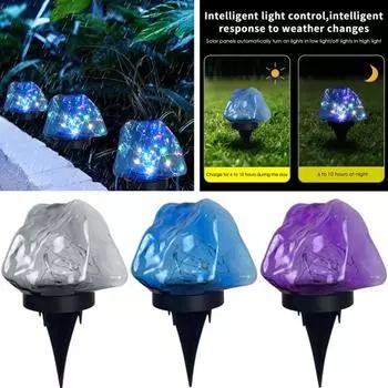 Светодиодный скрытый светильник, простая установка, водонепроницаемый торшер на солнечной батарее, двор, сад, заземляющая розетка, индукционный светильник, газон синий