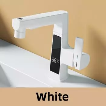 Светодиодный смеситель для ванной комнаты, интеллектуальный датчик температуры, смеситель с цифровым дисплеем, латунные краны для раковины, краны для холодной и горячей воды, выдвижной подъемник chrome