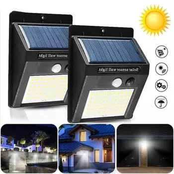 Светодиодный солнечный датчик движения настенный светильник уличный солнечный светильник для двора сад забор гараж IP65 водонепроницаемый уличный фонарь чёрный