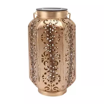 Светодиодный солнечный фонарь, водонепроницаемые подвесные металлические лампы, небольшой шестиугольный фонарь для газона, крыльца, заднего двора