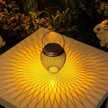 Светодиодный солнечный фонарь, водонепроницаемый, для украшения сада, на солнечной батарее, подвесной светильник для балкона, двора, ландшафтной дорожки White and Warm