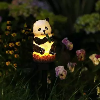 Светодиодный солнечный ландшафтный светильник, смоляной солнечный садовый светильник, солнечный светильник для лужайки «Панда»