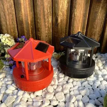 Светодиодный солнечный маяк для сада, газонный светильник, уличный водонепроницаемый светильник для сада чёрный