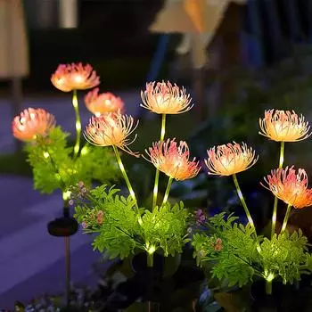 Светодиодный солнечный светильник для газона и цветов, водонепроницаемый светильник на колышке, декоративные ночные светильники, светлячки, подсолнухи, дорожка для сада, патио, задний двор