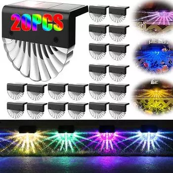 Светодиодный солнечный светильник для лестницы, водонепроницаемый светильник для прохода, ограждения двора, ступенчатая ночная подсветка для садовых бордюров, террас 1PACK