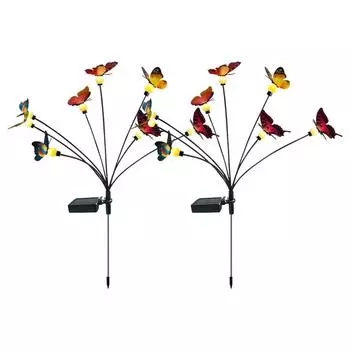 Светодиодный солнечный светильник Firefly, уличный солнечный светильник для украшения сада, динамический зеленый светильник Firefly Light 600 мАч, качающаяся бабочка C