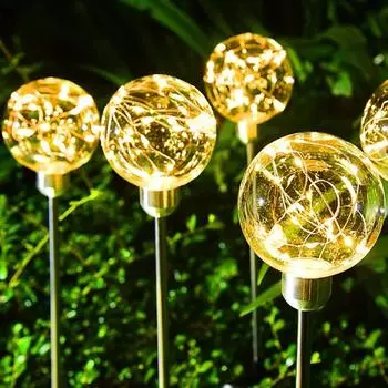 Светодиодный солнечный светильник, хрустальный шар желаний для украшения патио на открытом воздухе, свадьбы, сада, сезона, дорожек, газонов, светильников на солнечных батареях для кемпинга 1pcs