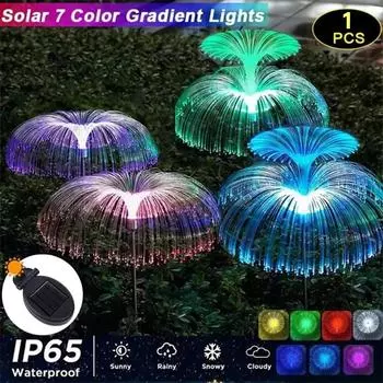 Светодиодный солнечный светильник «Медузы» Многоцветный светильник «Медузы» используется для декоративного атмосферного освещения во дворах, газонах, садах C