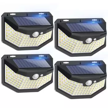 Светодиодный солнечный светильник, наружный, 115 светодиодных прожекторов, IP65, водонепроницаемый датчик движения, индукционный солнечный прожектор, 3 режима