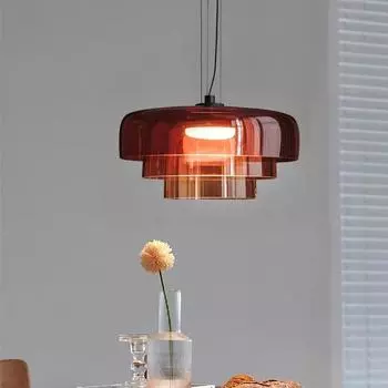 Светодиодный современный стеклянный подвесной светильник с эффектом выцветания, декоративный светильник для торта для гостиной, столовой, спальни, кофейного номера отеля, светильники Warm white