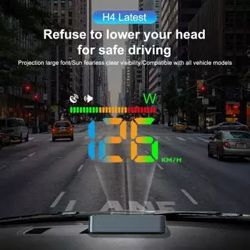 Светодиодный спидометр для автомобиля Hud, лобовое стекло, измерители скорости, проекционный дисплей, GPS-компас, сигнализация превышения скорости для грузовиков HUD