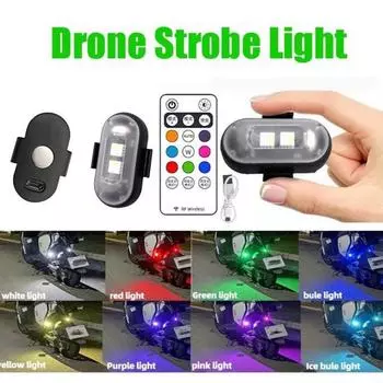 Светодиодный стробоскоп для дрона с дистанционным управлением, несколько режимов, изменение цвета, предотвращение столкновений, мини 1pc