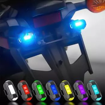 Светодиодный стробоскоп с 7 цветами Несколько режимов мигания Высокая яркость Пульт дистанционного управления Простая установка Светодиодная подсветка салона мотоцикла и автомобиля 1pc