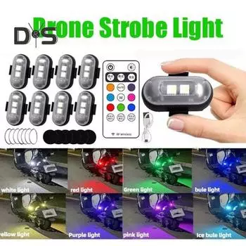 Светодиодный стробоскоп с дистанционным управлением, перезаряжаемый цветной рабочий фонарь, 7 цветов + белый, долговечная батарея, несколько режимов освещения, светодиод с защитой от столкновений 4pcs