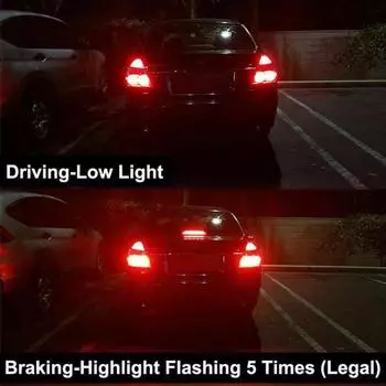 Светодиодный стробоскоп заднего хода с низким энергопотреблением, красный свет 1157 30-SMD, задний фонарь со светодиодной вспышкой для автомобиля