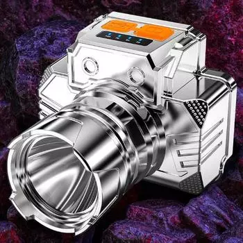 Светодиодный супер яркий мощный фонарик простой дистанционный пульт для съемки зарядка ночной рыбалки налобный фонарь 600MA золотой