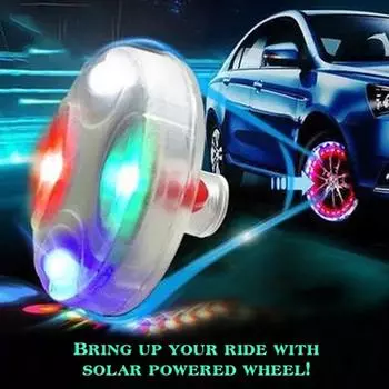 Светодиодный свет Солнечная энергия Вспышка Автомобильный фонарь для колес Лампочка для ступицы шины Вентиль для шин автомобиля Мотоцикла Цветные режимы Вентиль для колес Лампа