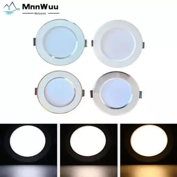Светодиодный светильник 110 В 220 В Spot 5 Вт 7 Вт 9 Вт 12 Вт 15 Вт 18 Вт 20 Вт Встраиваемый в потолок светодиодный светильник Light Холодный теплый белый свет Лампа White shell 5W теплый белый