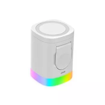 Светодиодный светильник 3 в 1, магнитное беспроводное зарядное устройство, встроенная подставка для Airpods Pro/iwatch, 15 Вт, беспроводная зарядка для Iphone 14/13 as picture белый