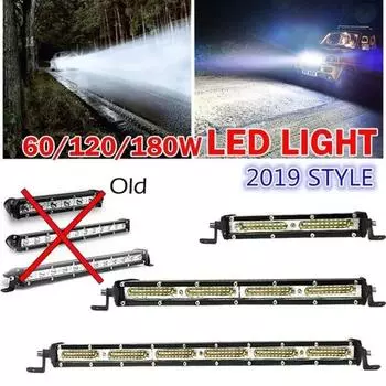 Светодиодный светильник 60 Вт/120 Вт/180 Вт, гриль, точечные рабочие фары для внедорожников, внедорожников, джипов, грузовиков, квадроциклов, автомобилей, автомобильных аксессуаров 60W (1PC) чёрный