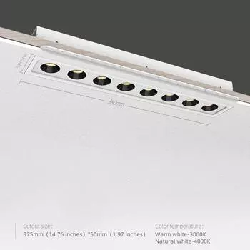 Светодиодный светильник Aisilan, решетка, антибликовый точечный светильник, встроенные линейные светильники, прямоугольный потолочный светильник 15 Вт/24 Вт, для офиса, дома, магазина, декора Warm White